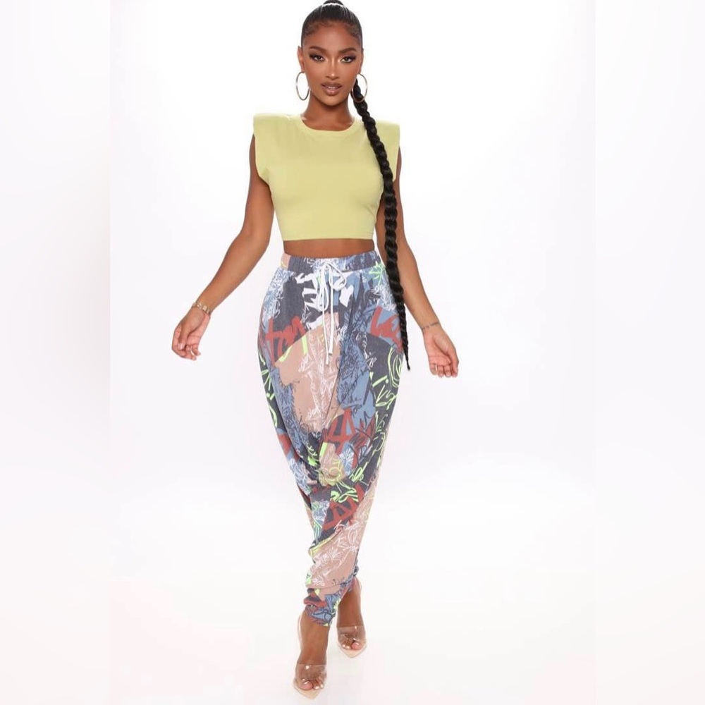 FASHION NOVA “Graffiti On The Wall” Harem Pant